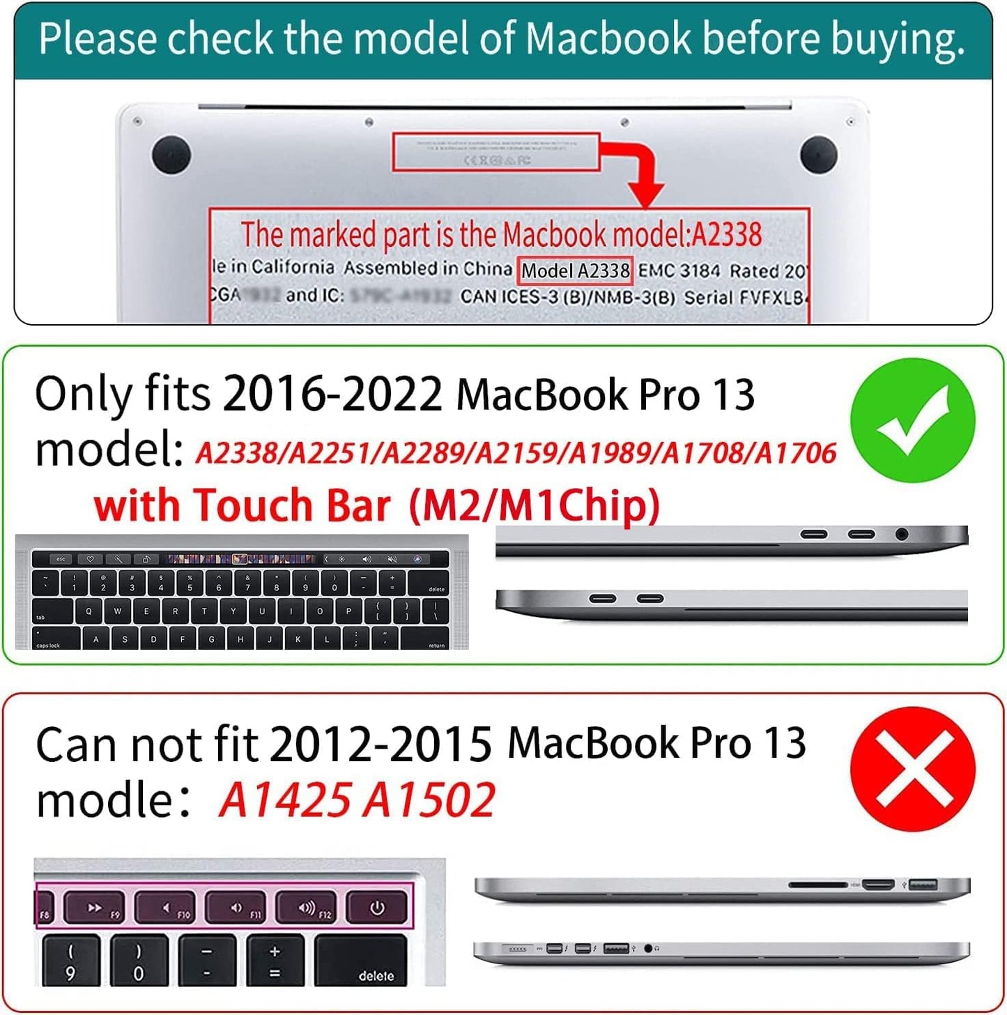 Teryeefi for MacBook Pro 13 inch Case M2 M1 2025 2022 2021-2016 Release fits Model A2338 /A2289/A2251/A2159/A1989/A1706 with Touch Bar, PC Hard Shell with Keyboard Cover, Pretty Colorful Flowers A004