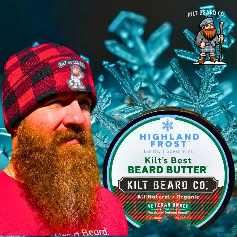Highlands Frost Beard Butter - All-Natural Beard Moisturizer & Conditioner with Shea & Mango Butter | Softens & Hydrates Dry Beards, Earthy Spearmint & Cypress Scent