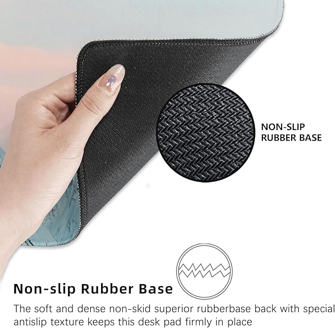 Kibue Turtle Gaming Mouse Pad Extended Desk Computer Keyboard Laptop Mouse Pads for Gaming Home Office Work, Large Long Desk Mat Mousepad with Non-Slip Rubber Base 31.5×11.8inch(17)