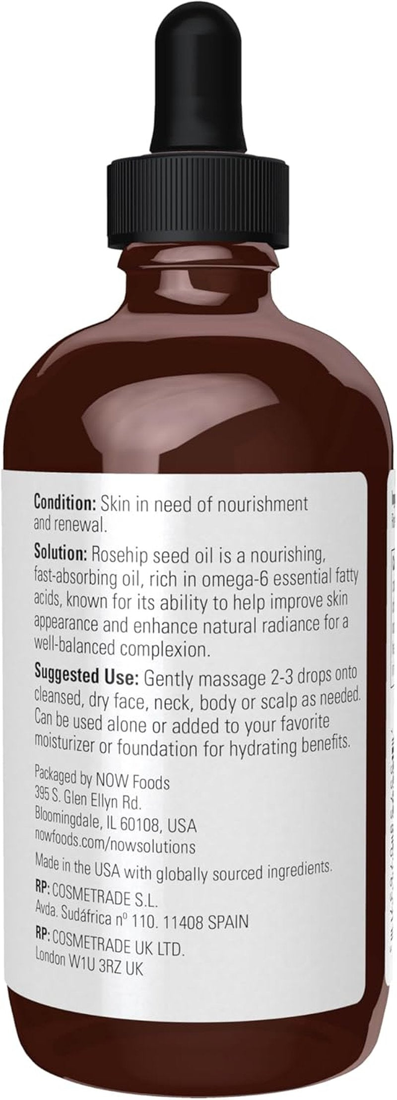 Rose Hip Seed Oil - 100% Pure Nourishing Facial Care Oil | Vegan, 4-Ounce