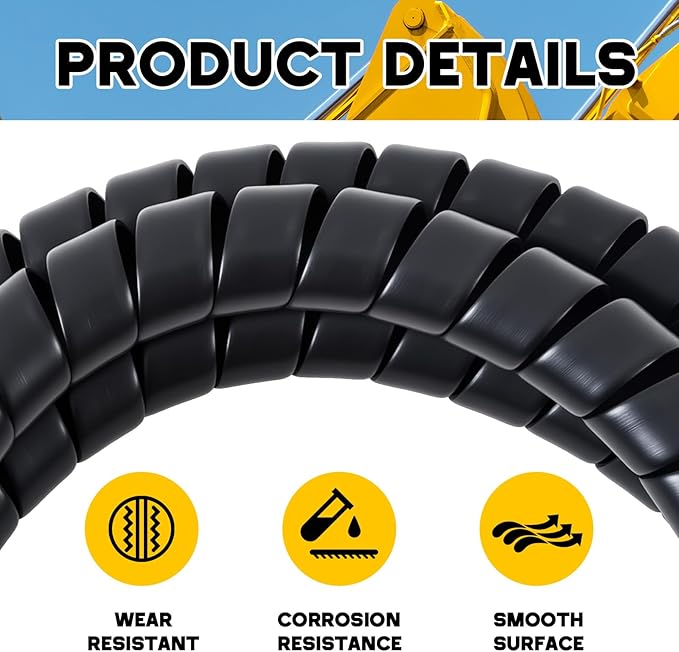 Innconee 1 Pcs Spiral Wrap Cable Protector, Safe 2.0" Od x 20' Pre Cut Lengths Hydraulic Hose Protector Wrap to Avoid Wear and Extend Life for Hydraulic Pneumatic Hoses