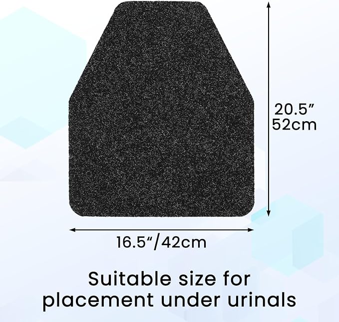 6 Pack Commercial Urinal Mats, Non-Slip Urinal Floor Mat for Men's Bathroom, Washable Rubber Urinal Pads for Business Bathroom