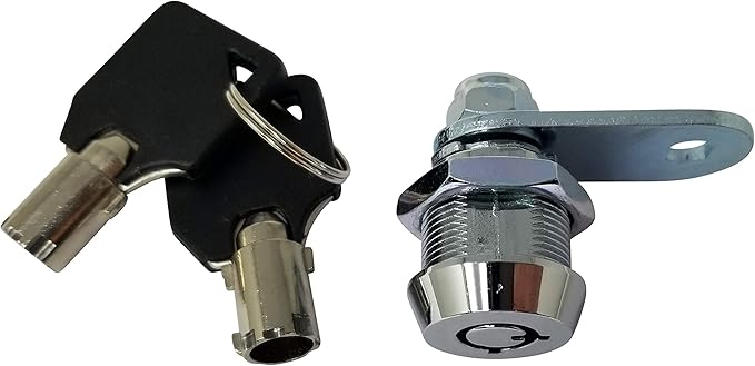 Admiral Locks Tubular Cam Lock, Keyed Alike Removable Key RV Compartment Storage Lock Cabinet Locks (Chrome Pack of 5, 5/8 Inch 90°)