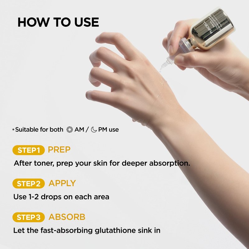 PURCELL Glutathione 5% Face Serum with 1% Niacinamide & 1% Tranexamic Acid – Flexible Liposome Tone up Serum for Anti pigmentation & Hydration (1.85 fl oz / 55 ml)