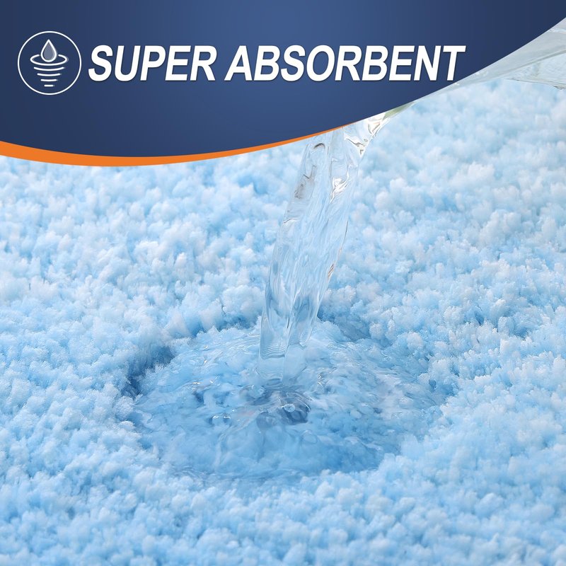 OLANLY Large Bathroom Rugs Mat 44x32, Extra Soft Absorbent Microfiber Bath Rugs, Rubber Backing, Quick Dry, Machine Washable Bath Mats for Bathroom, Tub and Shower, Home Decor Accessories, Sky Blue