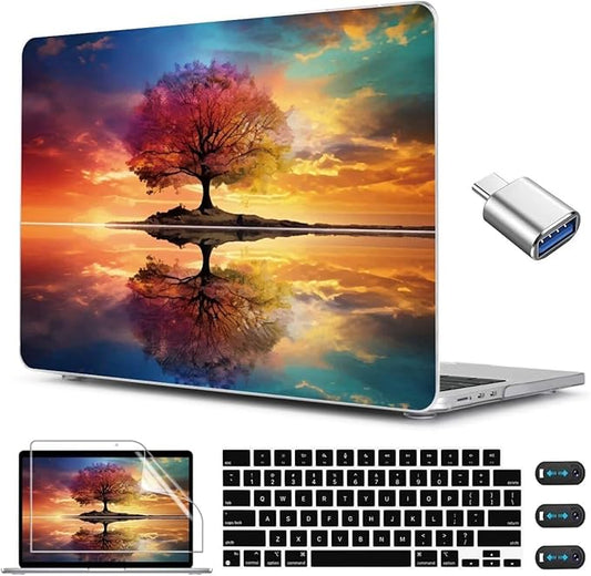 CISSOOK Compatible with MacBook Air 13.6 inch Case 2026 2025 2024 2023 2022 Release A3449 A3240 A3113 A2681, Protective Hard Shell Case Cover for MacBook Air 13 inch M2 M3 M4 M5, Tree Landscape