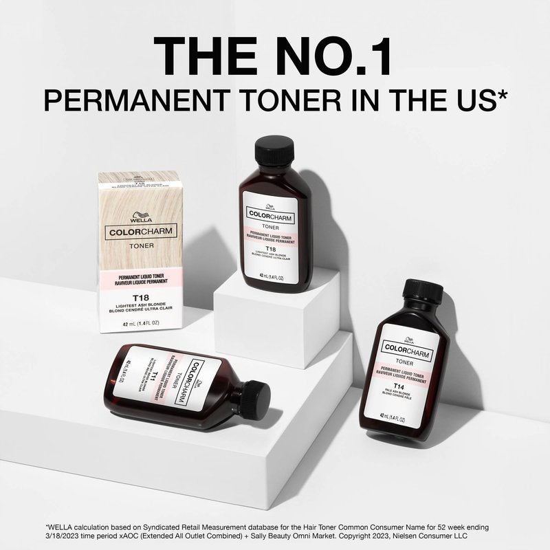 COLORCHARM Permanent Liquid Toners | Neutralize Brass | Free of Parabens | Vegan | T27 Medium Beige Blonde | 1.4 Fl Oz