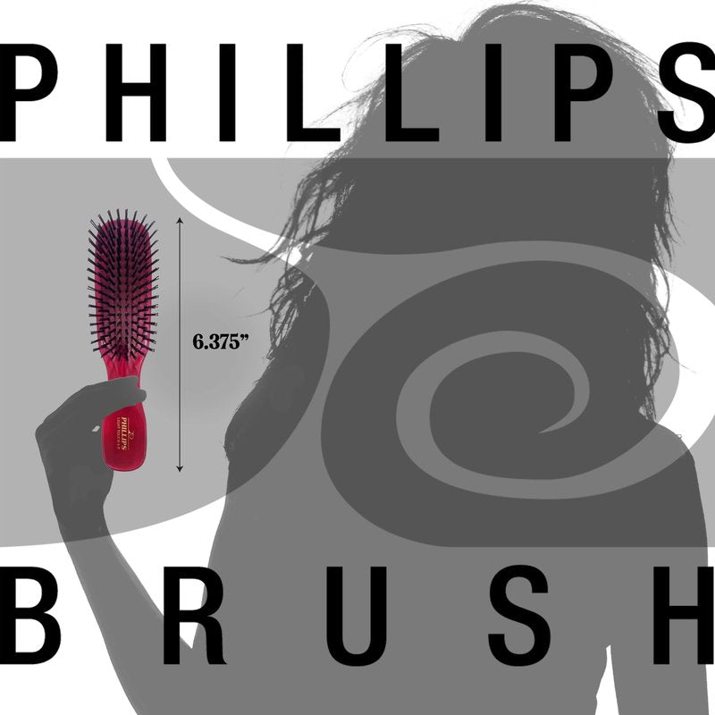 Phillips Brush Light Touch 6 Ruby Red Hair Brush and Petite-sized Combo Pack