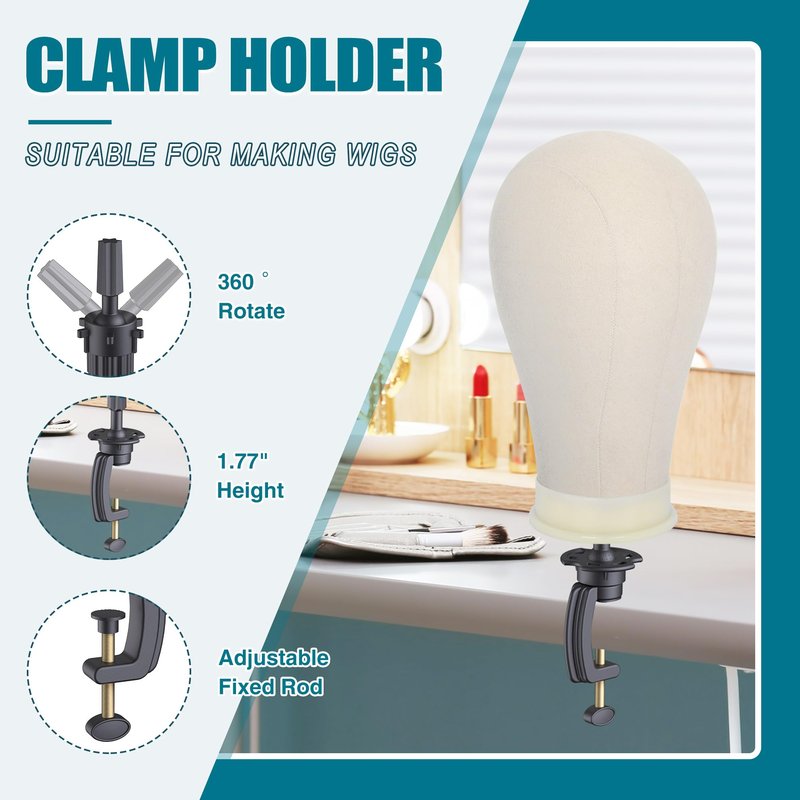 Retbtnm Wig Stand with Head 50 Inches, Wig Head Stand with 22 Inches Mannequin Head, Height Adjustable Metal Tripod Wig Stand, Manikin Head Set for Wigs Display Making Hair Weave and Styling
