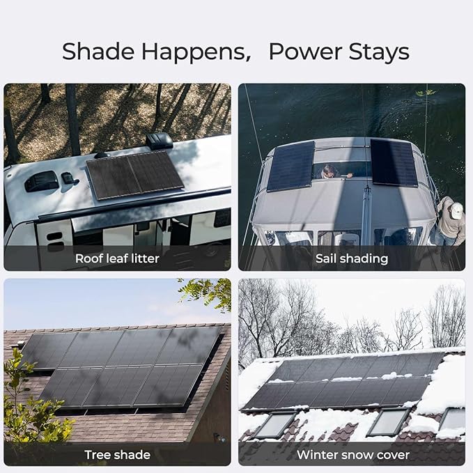 RENOGY REGO 400 Watt Solar Panel, 2PCS Renogy ShadowFlux 200W Solar Panel Anti-Shading N-Type 16BB, 25% High-Efficiency, Solar Panels Charger for RV Marine Roof Farm Battery and Off-Grid Applications