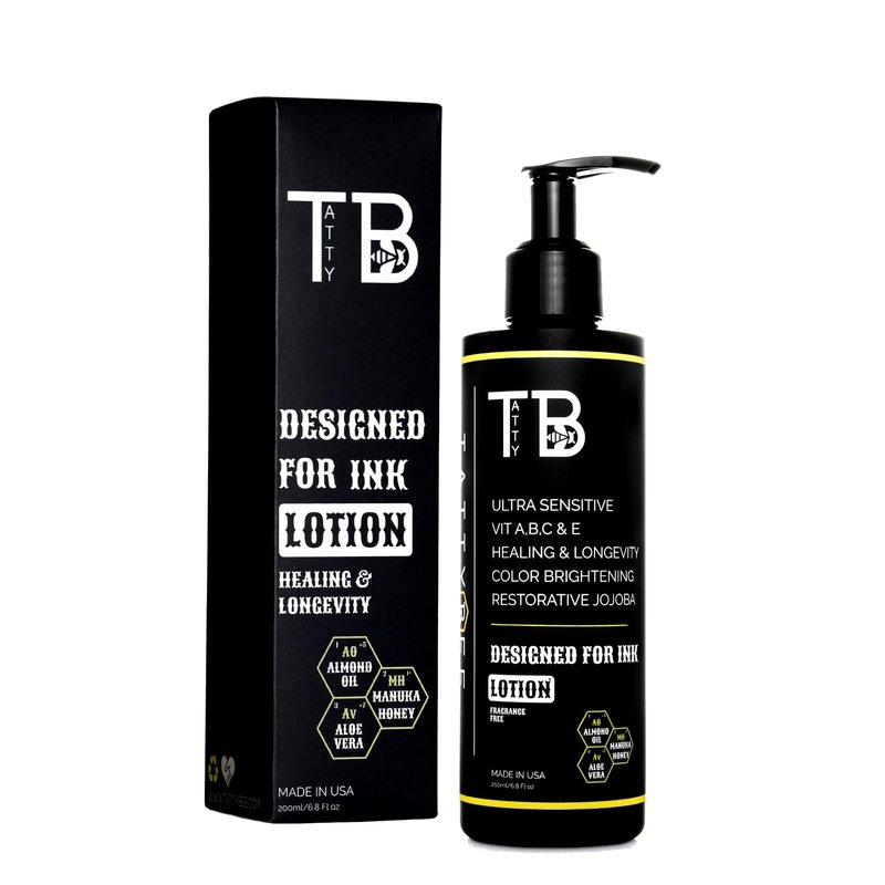 Tattoo Aftercare Lotion – Hydrating Tattoo Moisturizer with Jojoba Oil, Manuka Honey & Vitamins A, B, C & E – Soothes, Heals & Protects Ink – Fast-Absorbing, Non-Greasy – 6.8 fl oz