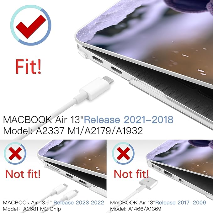 MEEgoodo for MacBook Air 13 inch Case 2021 2020 2019 2018 Released A2337 M1 A2179 A1932 with Touch ID, Plastic Hard Shell & Keyboard Cover Compatible 13.3, Cute Dragon Cub (A2337/A2179/A1932)