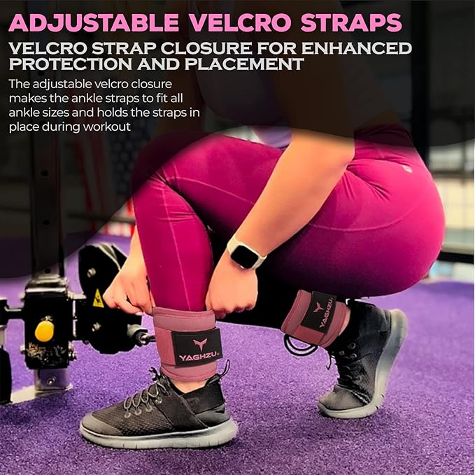 YAGHZU Ankle Straps for Cable Machines Women, Glute Kickback Cable Machine Attachments, Gym Ankle Cuffs, Wrist Cuffs for Workout, Leg Training Accessory, Fitness Gear for Home or Gym