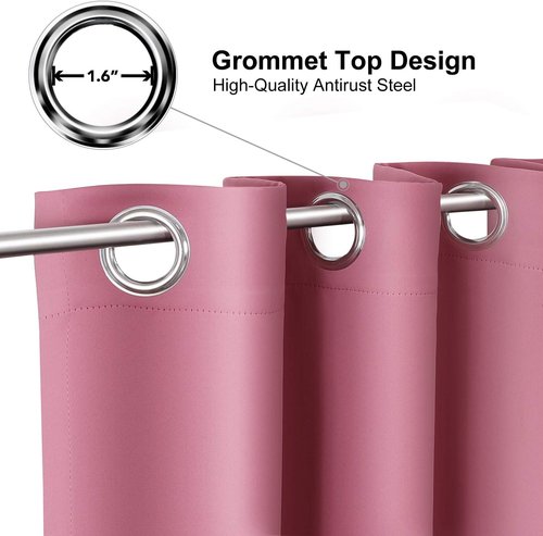 ChrisDowa Blackout Curtains - Extra Wide Thermal Insulated Room Darkening Panels | Pink, 70 x 84 Inch