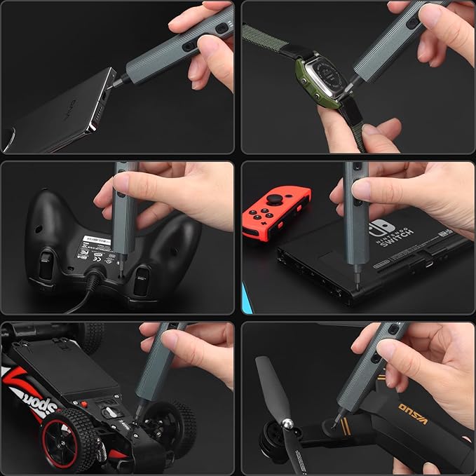 STREBITO 155 in 1 Electric Screwdriver Set, Small Electric Screwdriver Cordless with 140 S2 Magnetic Bits, Electronic Power Screwdriver Repair Tool Kit for RC, Computer, PC Building, Laptop