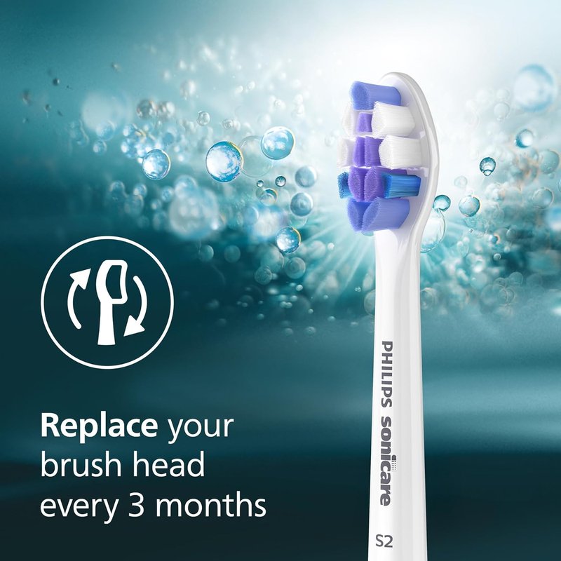 Philips Sonicare S2 Sensitive Toothbrush Heads - Genuine Electric Replacement, White | 2 Pack, HX6052/77
