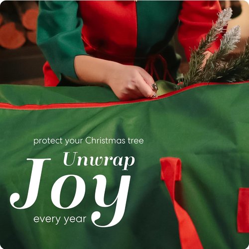Handy Laundry Rolling Tree Storage Bag - Zippered Protection for 9-Foot Christmas Tree | Easy Transport with Wheels