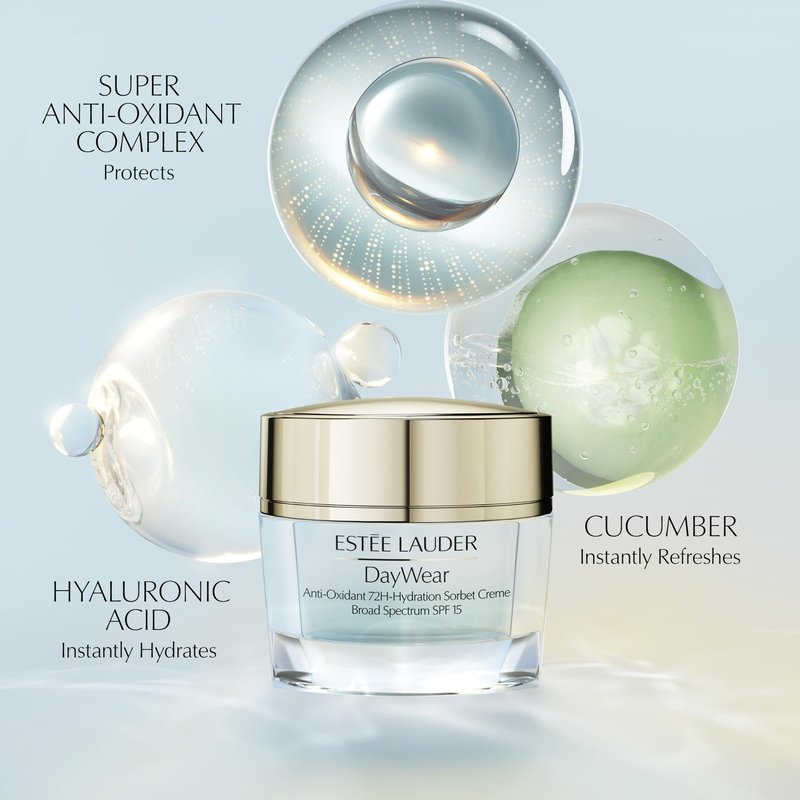 Estée Lauder DayWear Anti-Oxidant 72H-Hydration Sorbet Cream SPF 15 | Oil-Free Face Moisturizer,1.7 Ounce,(Pack of 2)
