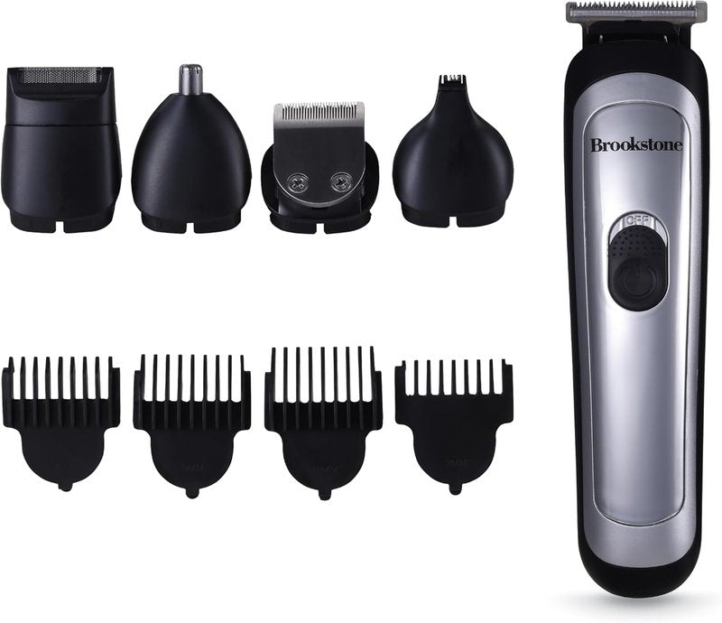 Brookstone Hair & Beard Trimmer Kit - Precision Grooming with Adjustable Combs & Accessories | 14-Piece Set