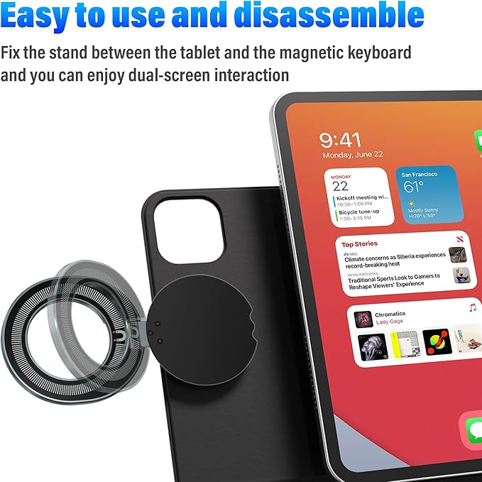 Otuoor 2 in 1 MagSafe Magic Keyboard Phone Holder, Seamless Phone-Tablet Synergy, Ultra-Slim with 320-degree Adjustable View, Design for Magic Keyboard and MagSafe iPhone/Case, Tablet Accessory