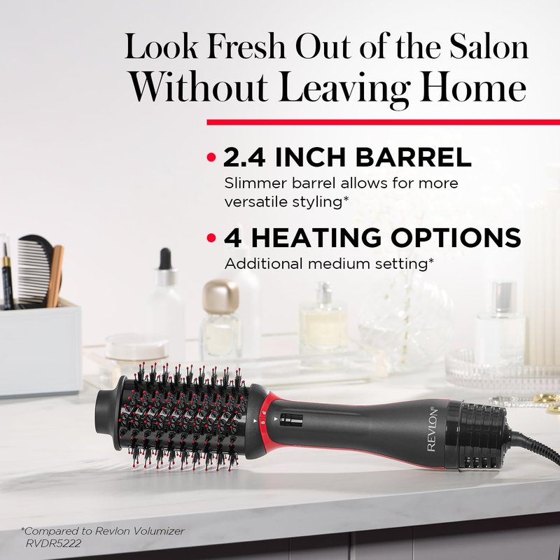 REVLON One-Step Volumizer Plus Hair Dryer and Styler | More Volume, Less Damage, and More Styling Control for Easy and Fast Salon-Style Blowouts, Plus Travel Friendly (Black)