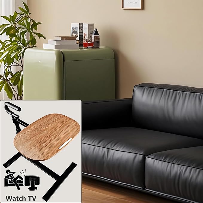 FleiSleep Auxiliary tray 360 ° rotating height adjustable rotating TV, computer desk, car five function auxiliary safety handle ( Black Roller Sliding 360° Sofa Rotating Table)