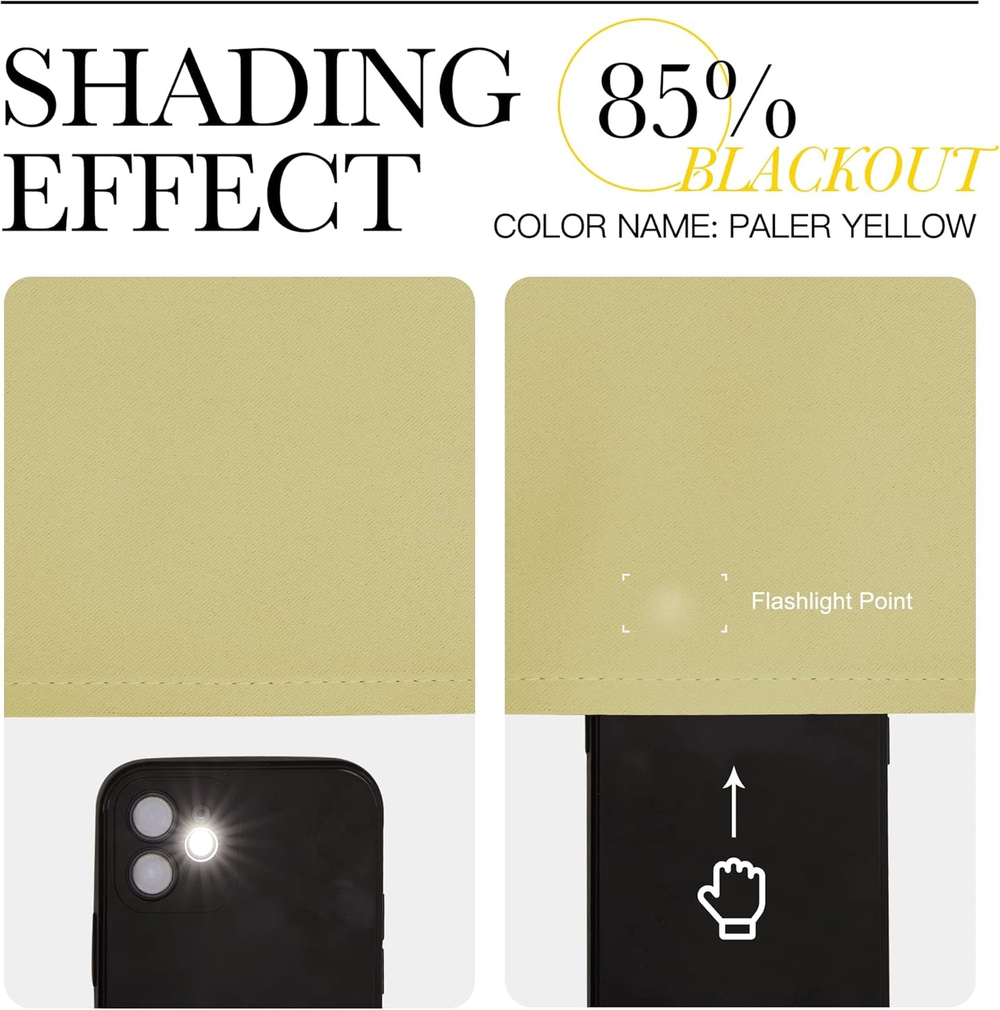 NICETOWN Blackout Window Curtain Panels - Thermal Insulated Grommet Drapes | Paler Yellow, 29x45 Inch (1 Pair)