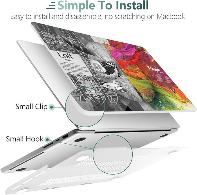 DONGKE Compatible with MacBook Pro 16 Inch Case (2026-2021 Release, M5 M4 M3 M2 M1 Pro/Max Chip), Plastic Hard Shell with Keyboard Cover & Screen Protector for MacBook Pro 16", Right & Left Brain