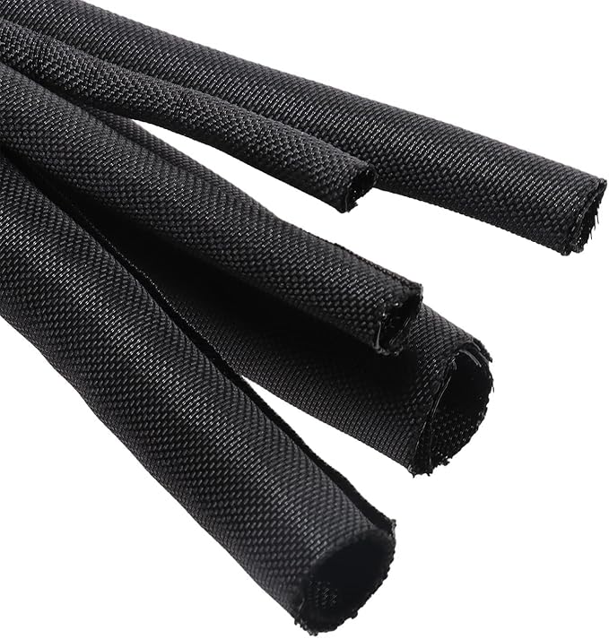 Automotive Wire Sheathing Split Wire Loom Braided Mesh Woven Cable Sleeve for Wires/Cable Cord Protector (1/4" - 18 Feet)