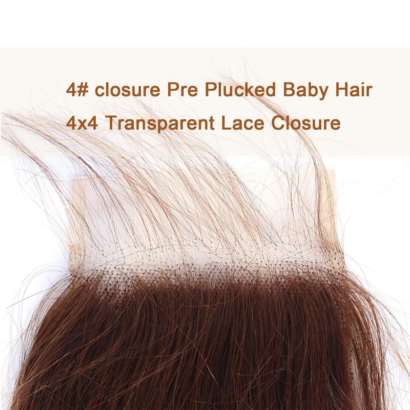 Chocolate Brown Lace Front Closure 4x4 Human Hair 20 Inch Body Wave Transparent Lace High Density Pre Plucked Baby Hair Light Brown Unprocessed Brazilian Virgin Human Hair