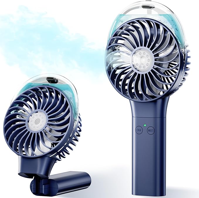 PANERGY Handheld Misting Fan with Mister, Mothers Day Gifts for Mom, Birthday Gifts for Girls Women Men, Mini Portable Cooling Fan Rechargeable, Essentials for Travel Beach Vacation Cruise 2026 New