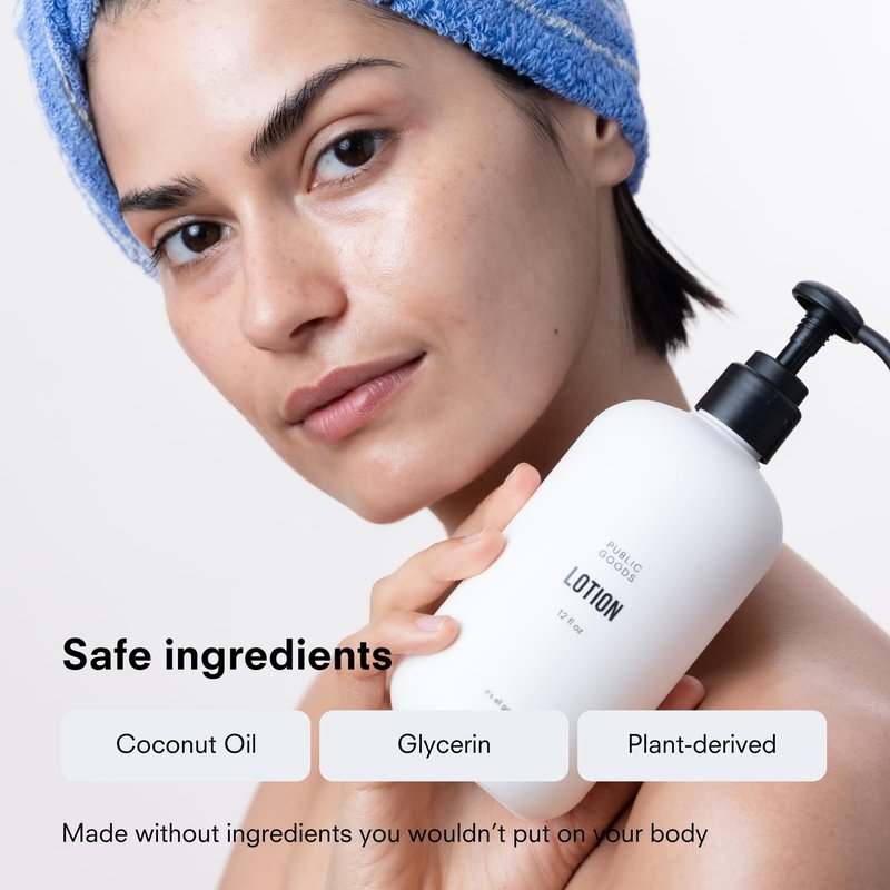 Public Goods Body & Hand Lotion for Women & Men | Natural Moisturizing Daily Lotion for Dry & Itchy Skin | Paraben & Sulfate Free | Made with Organic Essential Oils | Made in Canada | 12 Fl Oz Bottle