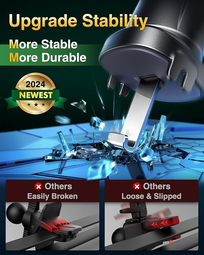 VANMASS Phone Holders for Your Car Ultimate Military-Grade Car Phone Holder Mount【Patent & Safety Certs】 Upgraded Shockproof Truck Air Vent Phone Mount for iPhone 17 Pro Max 16 Samsung Android,Green