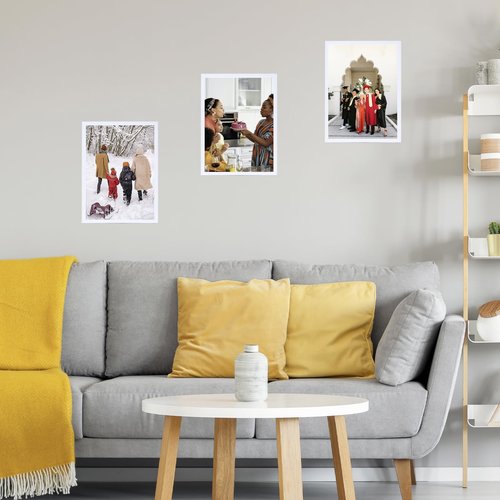 JCJMY 11x16 Picture Frame White for Wall Hanging, Wall Mounting Horizontally or Vertically, 11 x 16 Wall Gallery Poster Photo Frame with Shatter Resistant Plexiglass, White