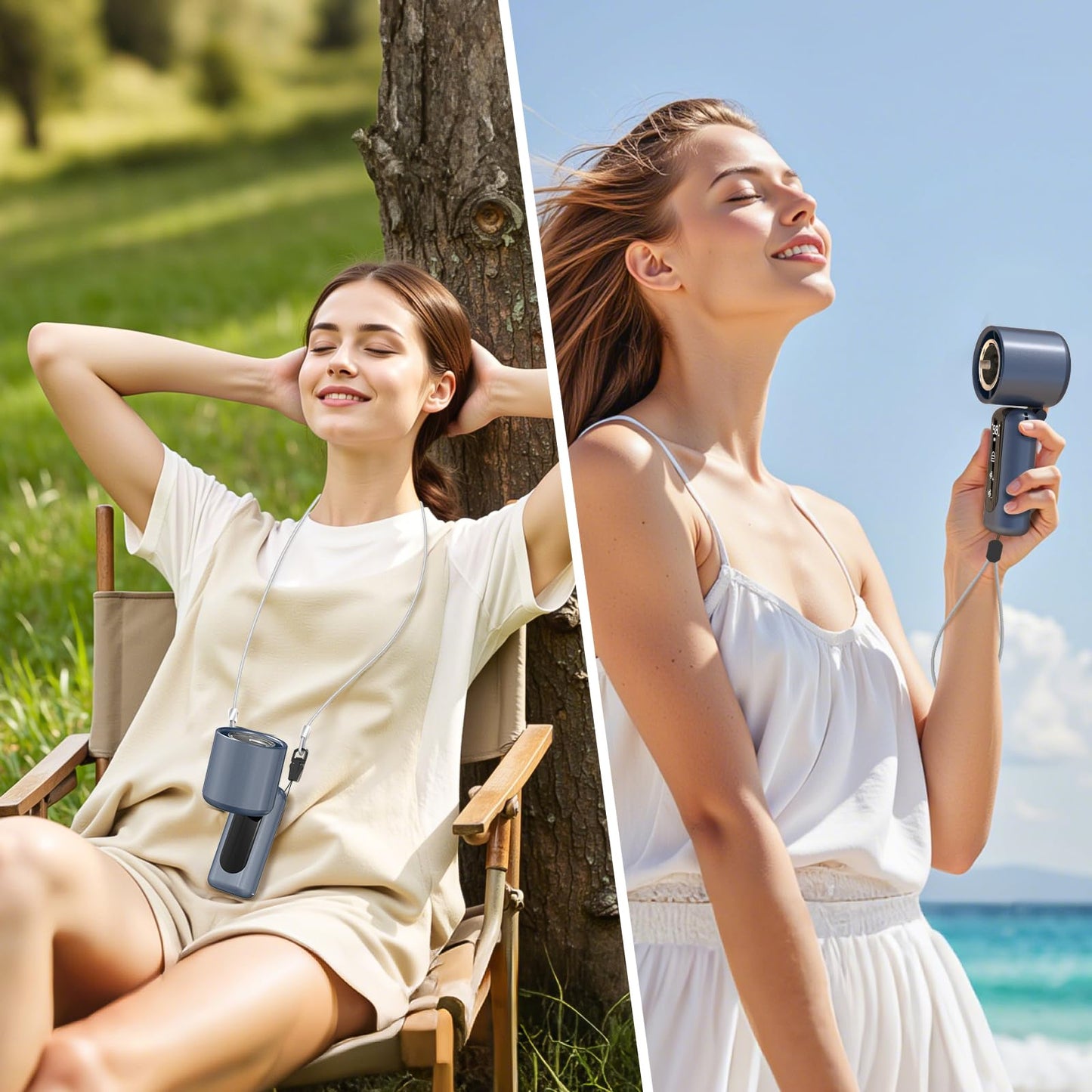 AGEYOU Portable Handheld Mini Fan,Speed(1-100) Adjustable Turbo Personal Fan,4000mAh Battery Rechargeable,AI Digital Display,Gifts for Women Men Camping Travel Summer Outdoor