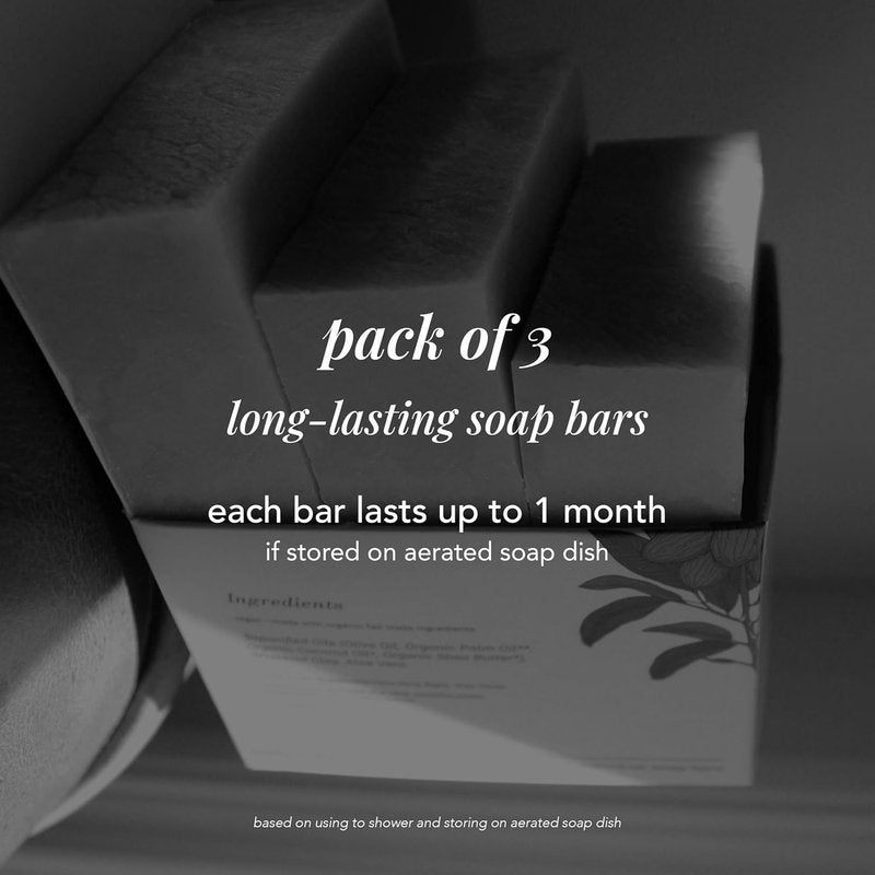 Patchouli & Orange Soap Bar - Vegan Handmade Soap for Dry Skin | 3-Pack, Organic Ingredients