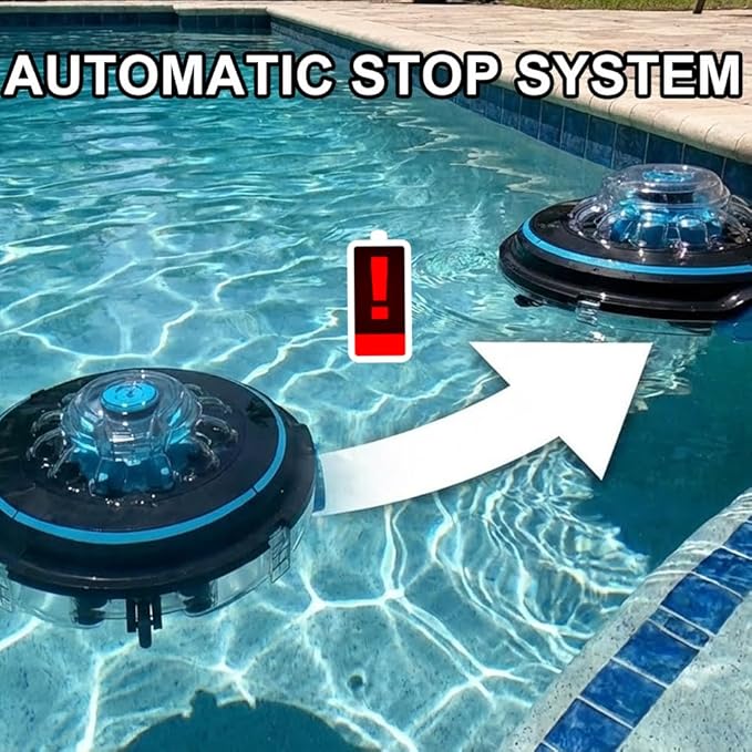 Automatic Cordless Pool Cleaner Upgrade for Above Ground Pools - Pool Stomach 65 | 75-Min Runtime, Self-Parking | Cleans Slopes & Ramps | Dual Filter System for Leaves & Sand | US/EU Patented Design