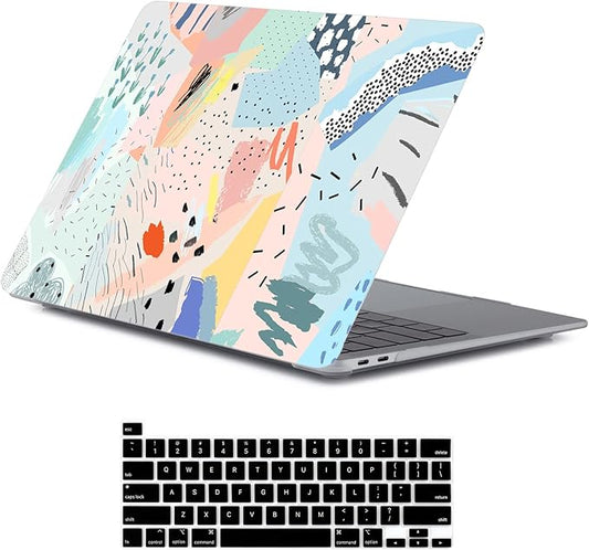 LanBaiLan Compatible for MacBook Pro 13 inch with Touch Bar M2 2026 2025 2024 2023 2022-2016 A2338 M1 A2251 A2289 A2159 A1989 A1708 A1706, Laptop Hardshell Case and Keyboard Cover, Graffiti