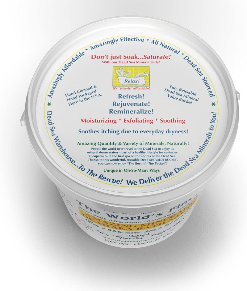 Dead Sea Bath Salts - 100% Mineral Therapeutic Formula for Detox & Moisturizing | Unscented 5 lbs