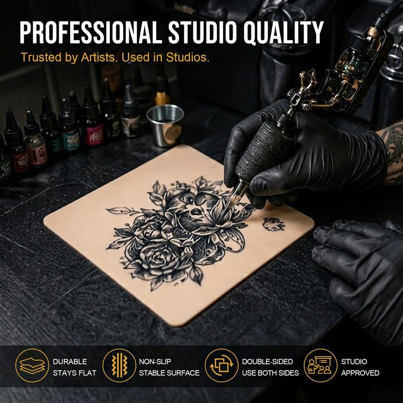 3MM Fake Skin Tattoo - Jconly 20Pcs Practice Skin Double Sides Thick Fake Skin Tattoo Skin, 8×6 in Fake Skin for Beginners and Experienced Tattoo Artists…