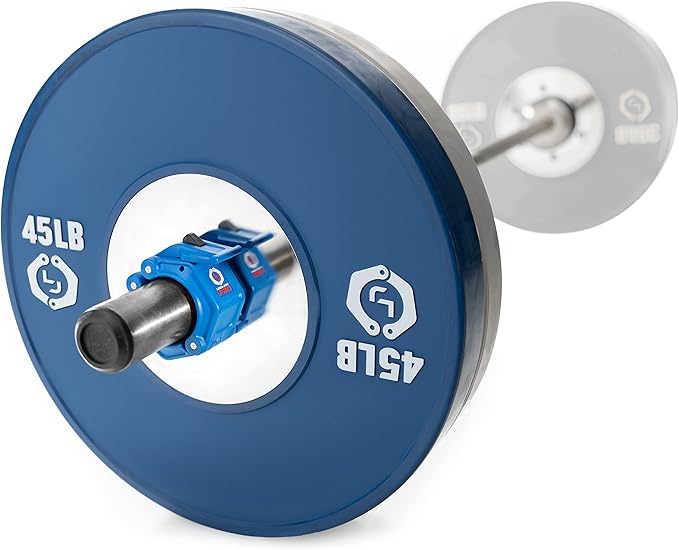Lock-Jaw PRO 2 Barbell Collars Olympic Barbell Clamps 2 Pcs – Heavy Duty Bar Clamps for 2” & 50mm Olympic Bars – Secure Weight Bar Clamps for Strength Training & Home Gym Accessories – Blue