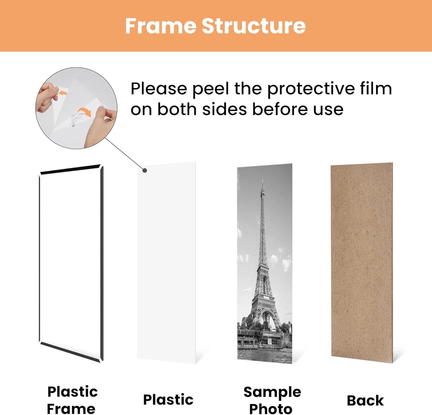 Upsimples 20x30 Picture Frame - Scratch-Proof Black Poster Frames for Photo Gallery | 3 Pack, Horizontal/Vertical Mounting
