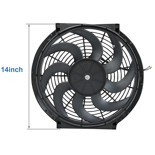 FSBCGT 2PCS 14 Inch Universal Slim Fan Push Pull Electric Radiator Cooling Fan Mount Kit 12V 90W Black