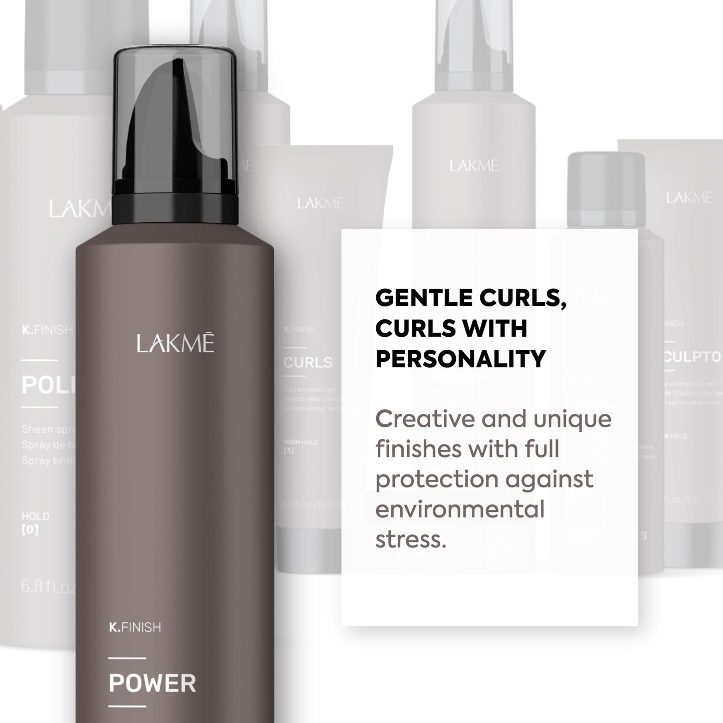 LAKMÉ K.Finish Power Strong Hold Hair Mousse, Volumizing Mousse, Extreme Hold, Frizz Control, 10.2 Fl Oz