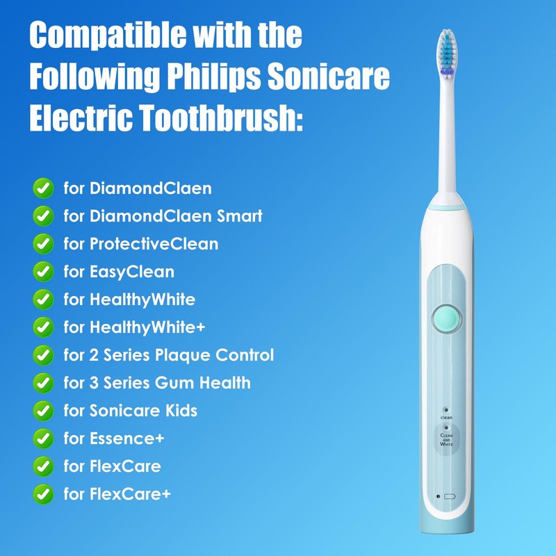 Replacement Toothbrush Heads,Compatible with Philips Sonicare Click-on Electric Toothbrush Handles,8 Pack Replacement Heads for Philips Sonicare C1 C2 G2 5100 6100 Brush