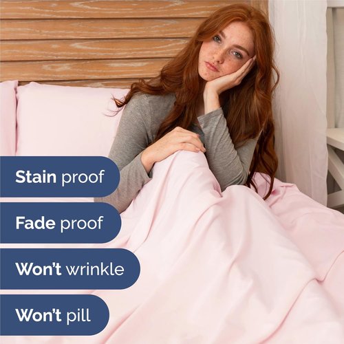 King Size 4 Piece Sheet Set - Comfy Cooling Bed Sheets for Luxury Bedding - Deep Pockets, Soft, Wrinkle-Free - Oeko-Tex Certified Lavender Pink