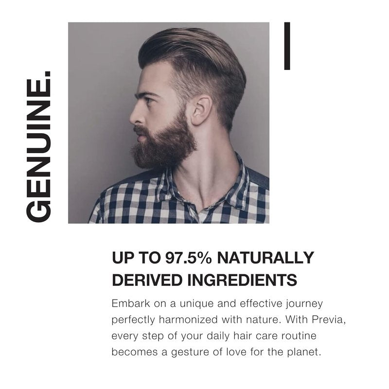 PREVIA Man Pomade - Shine Styling Cream with Organic Absinthe Extract | Natural Hold for Textured Hairstyles, 3.38 oz