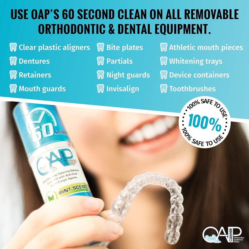 OAP Cleaner - Dental & Ortho Appliance Foam Cleaner | 3-4 Month Supply for Effective Sterilization