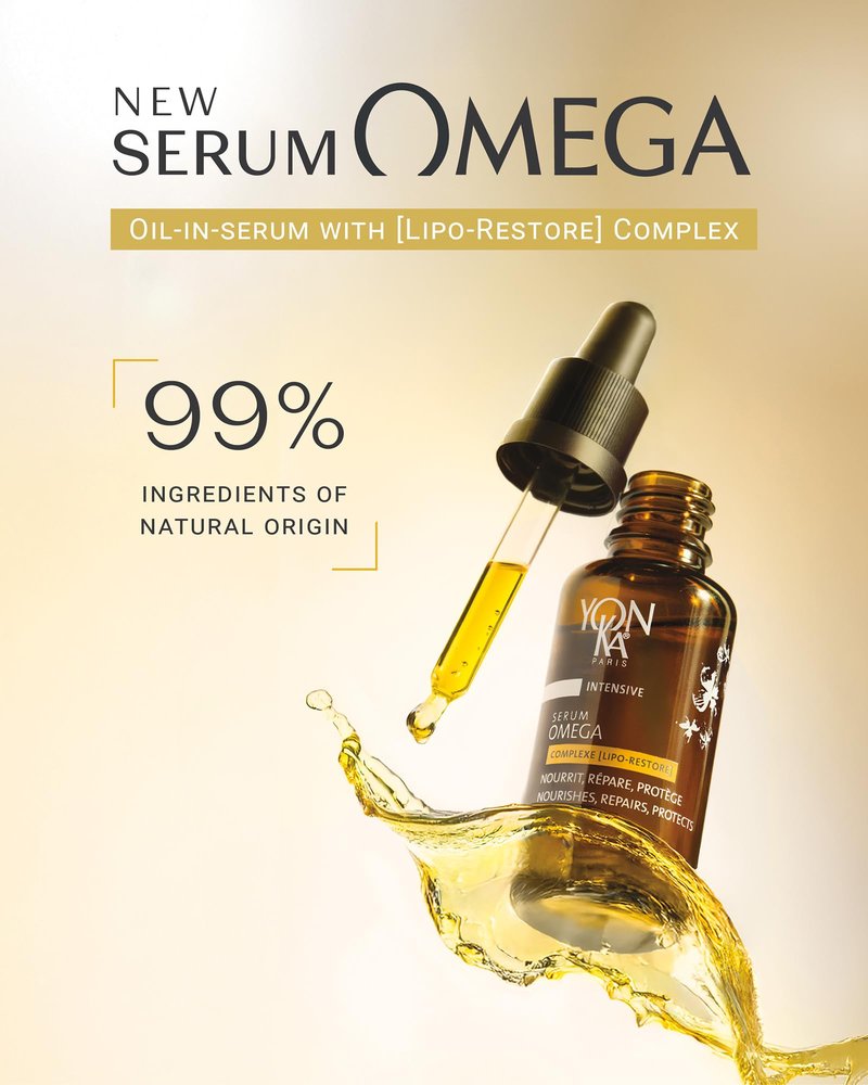 YONKA PARIS Serum Omega | Oil in Serum for Dry and Sensitive Skin | with Omegas 3,6,9 Lipo Restore Complex | Nourish, Smooth and Reduce Redness| Vegan Dermatologist Tested | Made in France | 1 Fl Oz