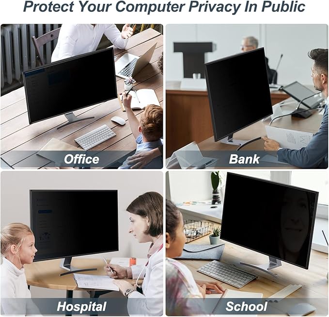 JEAPKA [2-Pack] 24 Inch Privacy Screen for Monitor Computer Screen Privacy Filter for 16:10 Widescreen Monitor Desktop PC Monitor Privacy Film Monitor Privacy Shield and Anti-Glare Protector